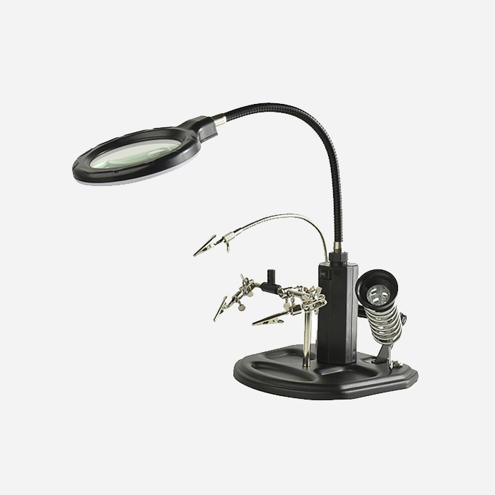 LED Light Hand Magnifier Stand for Welding Solder Tools 