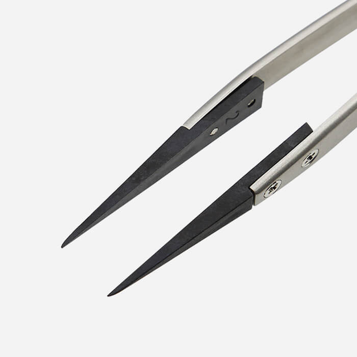 ESD Tip Replaceable stainless steel Sharp tweezer 