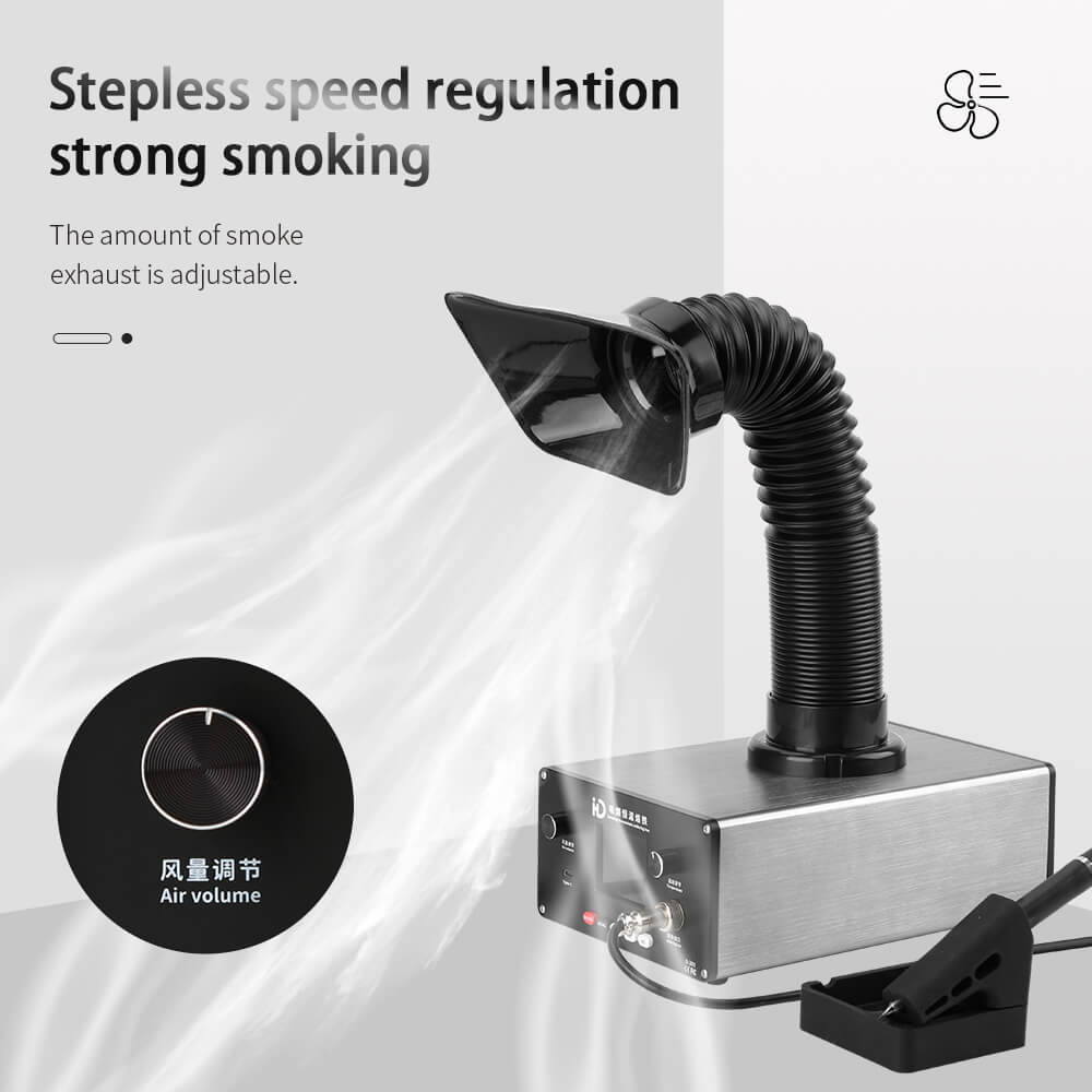 2 in 1 Thermostatic soldering iron and Solder iron Smoke Absorber,ESD Fume Extractor, Smoking Instrument,with 10pc free Activated Carbon Filter Sponge 