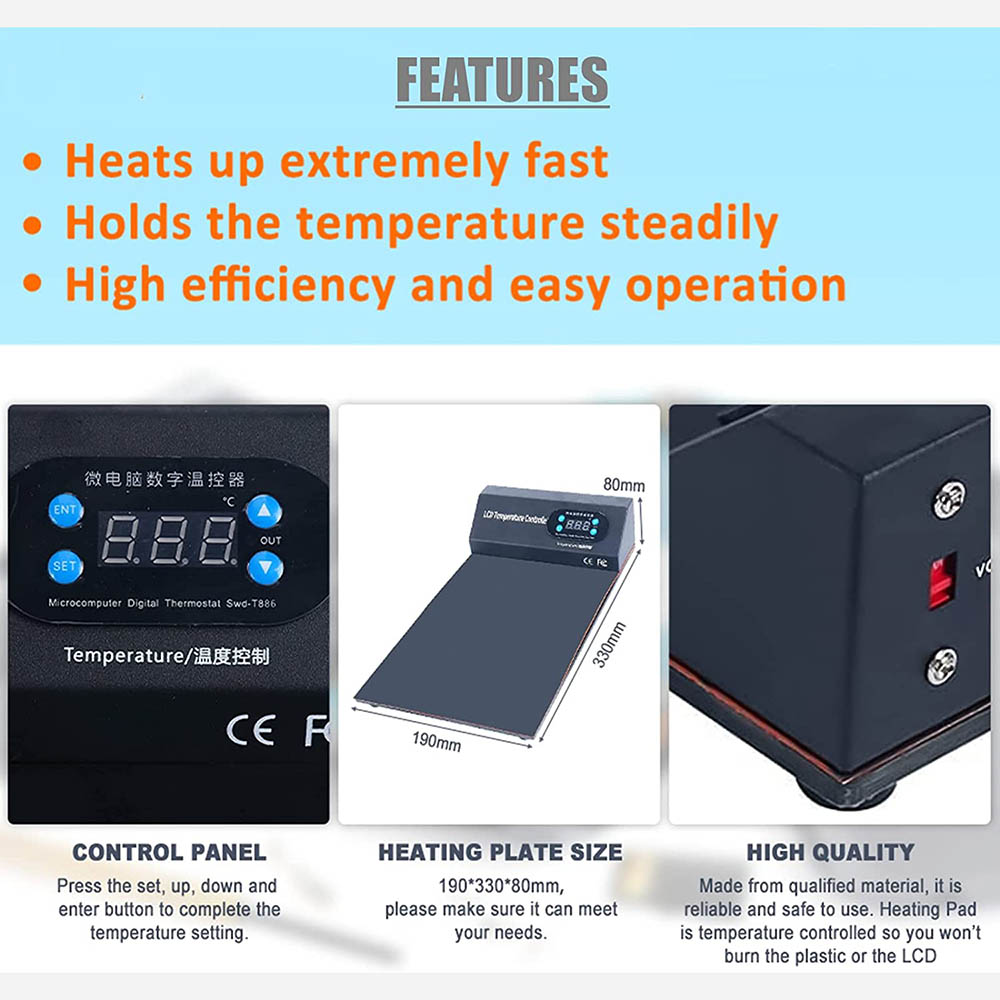 Heating iPad Station LCD Mobile Touch Screen Open Remover Separator Kit 