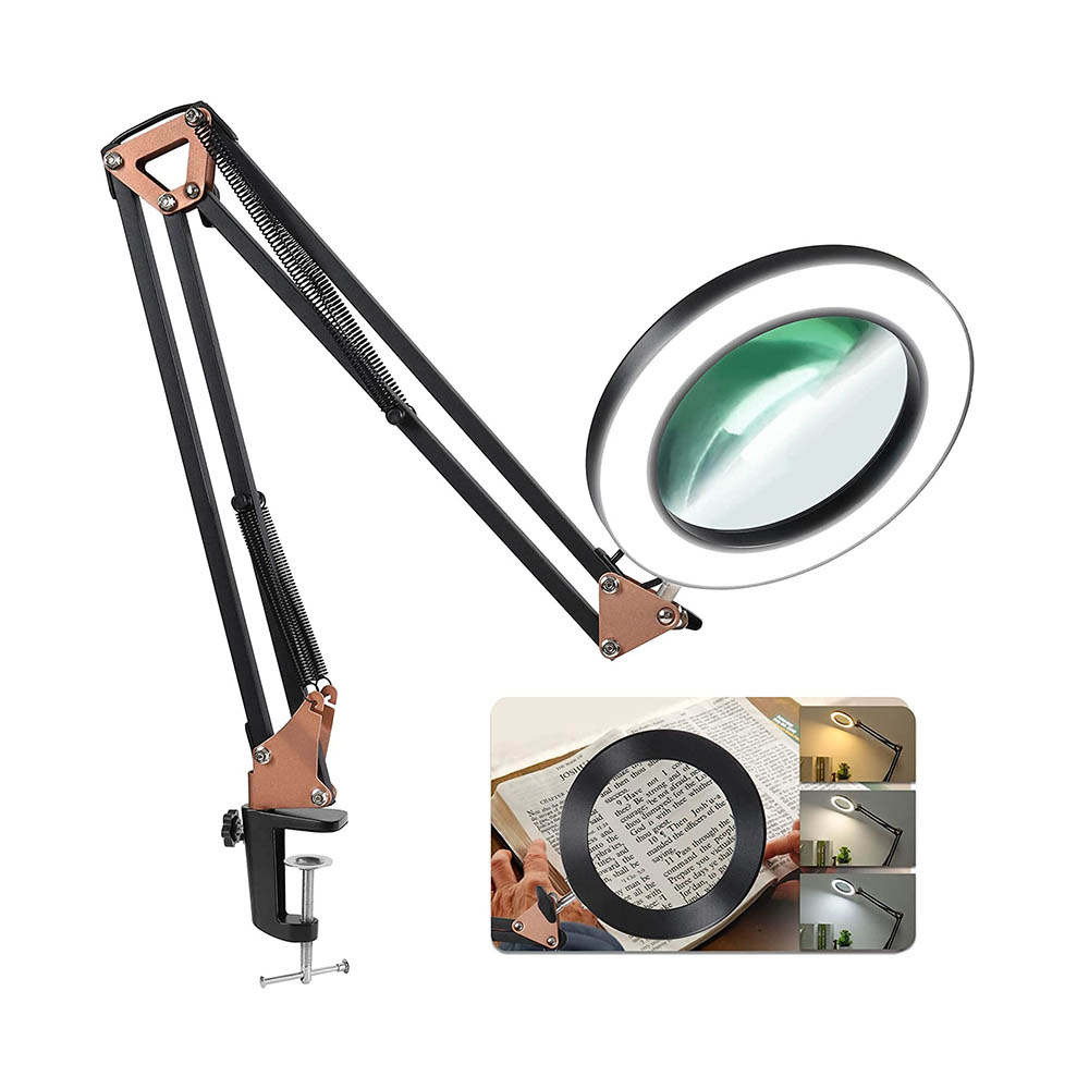 Portable Wearable LED Magnifying Glasses, with Adjustable Light