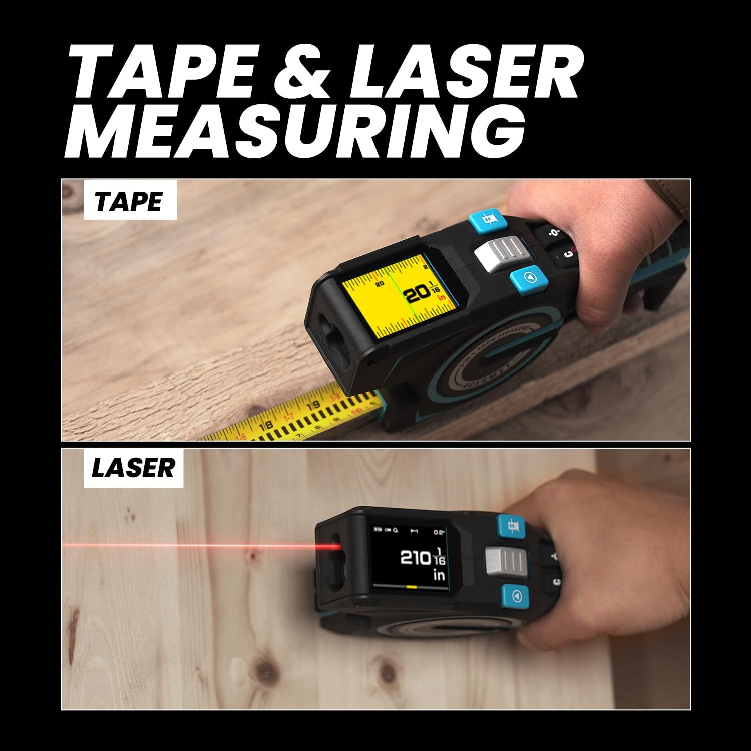 3-in-1 Digital Laser Tape Measure