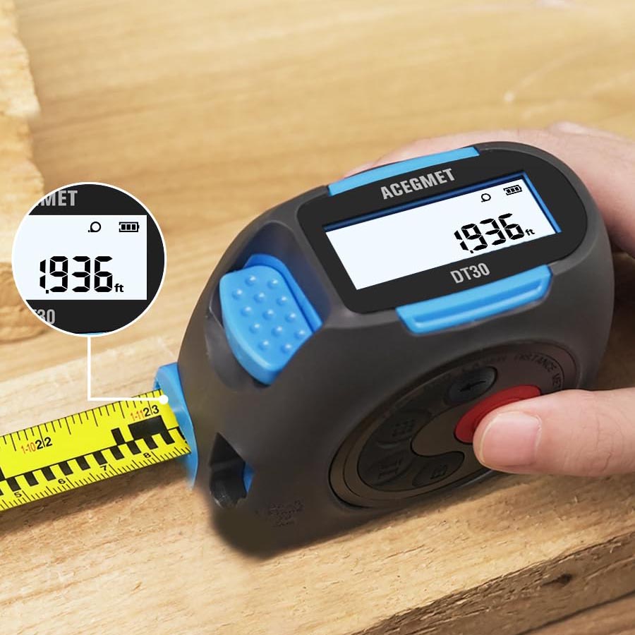 3-in-1 Digital Laser Tape Measure - 131Ft & 16Ft Range