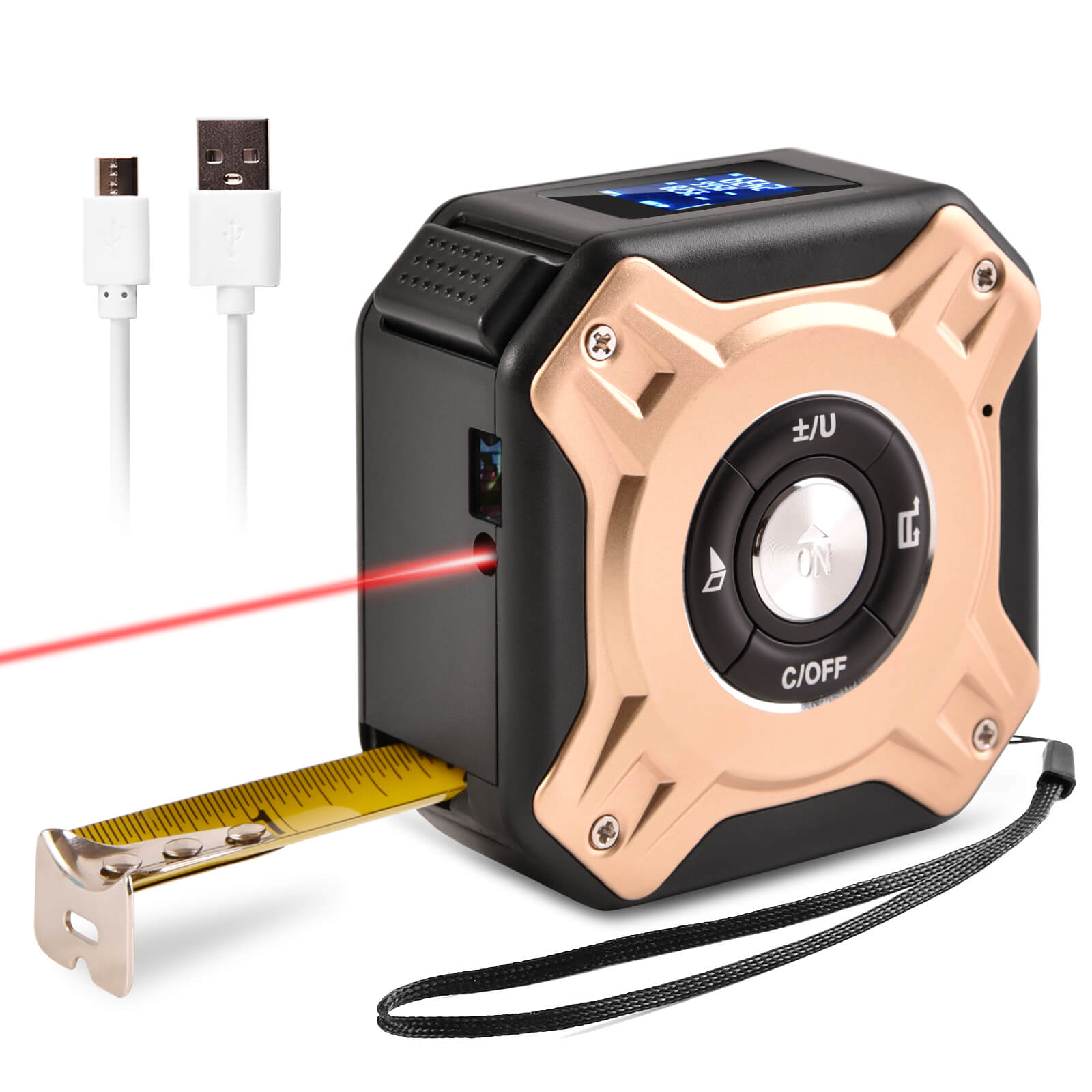 3-in-1 Digital Laser Tape Measure - 40m Range, 5m Tape, LED Display, Supplier