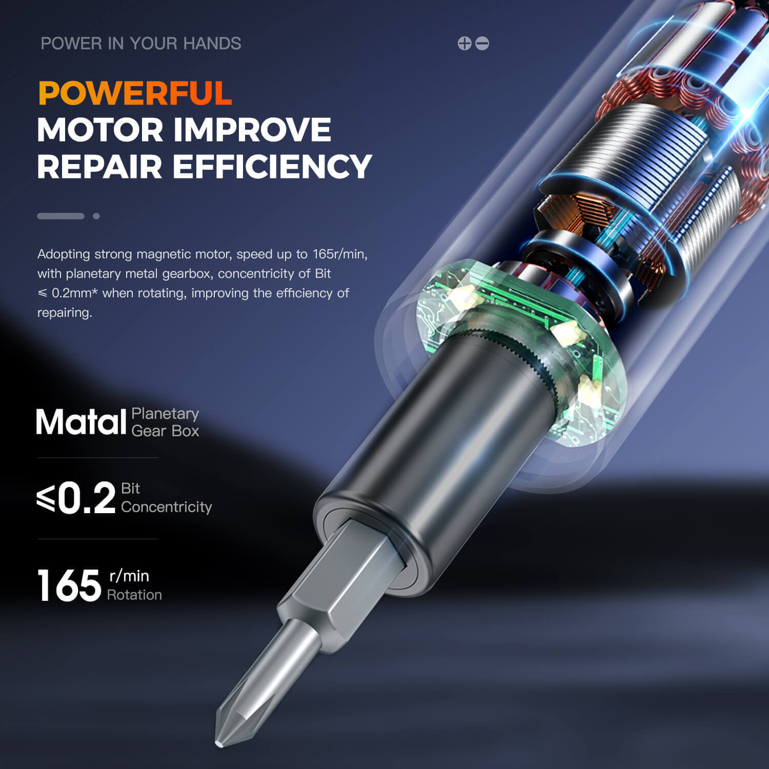 concentricity of Bit < 0.2mm* when rotating