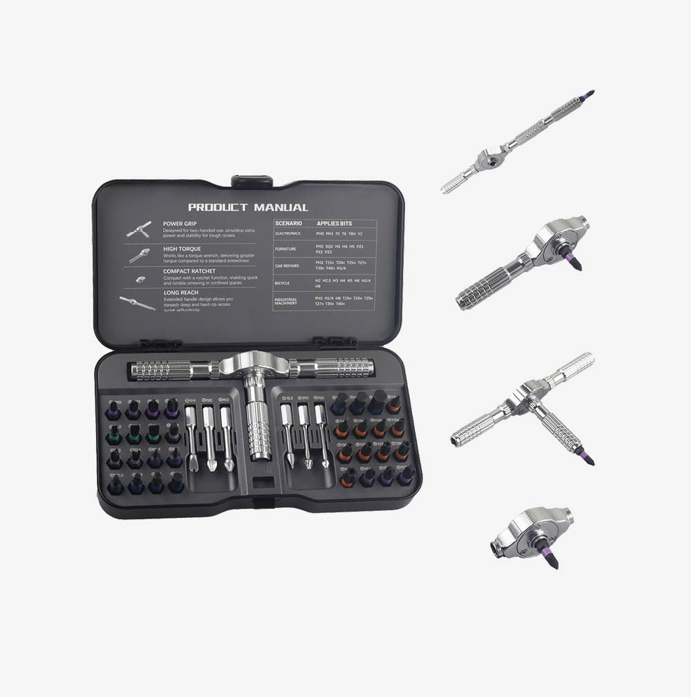 40-in-1 Magnetic Mini Screwdriver Tool Set with T-Handle | UF-TOOLS